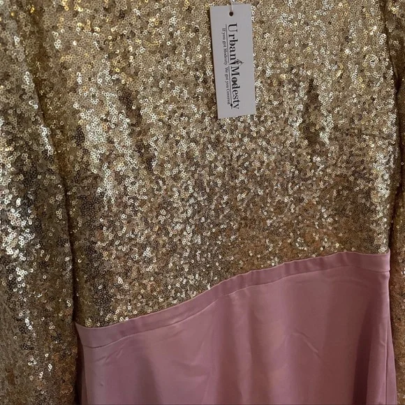 Nwt gold sparkly stain dress - Picture 6 of 9